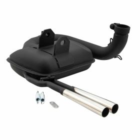 SIP Road 2.0 Racing Muffler black steel chrome silencer double exhaust