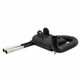 SIP Road 2.0 Racing Muffler black steel chrome silencer double exhaust