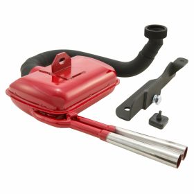 Marmitta Racing SIP Road Sport in Acciaio Rosso con Silenziatore Cromato e Doppio Tubo