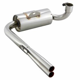 SIP Racing Vintage Replica Exhaust in unpainted stainless steel for dual exhaust