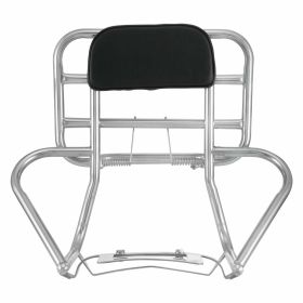Folding rear luggage rack with backrest for increased comfort
