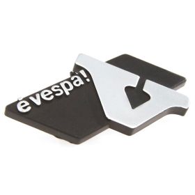Targhetta eVespa bauletto SIP in alluminio nero e lucido con logo