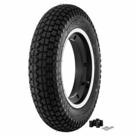 Roues classiques SIP 3.50-10 tubeless en aluminium noir mat avec bord poli