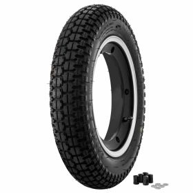 Ruote SIP Classic 3.00-10 tubeless in alluminio nero opaco con bordo lucido
