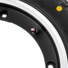 Ruote SIP Classic 3.00-10 tubeless in alluminio nero opaco con bordo lucido