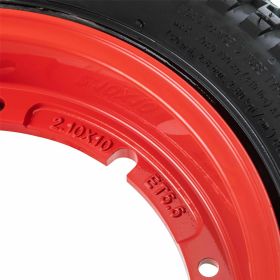 Ruote SIP Classic 3.00-10 alluminio rosso tubeless 150 km/h KBA 51612