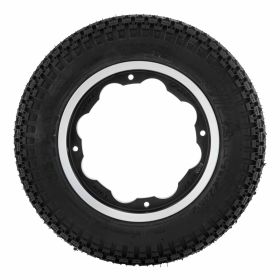 Roues SIP Classic 3.50-10 en aluminium noir mat avec bord brillant