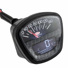 SIP 2.0 Tachometer und Geschwindigkeitsmesser 140 km/h 14.000 U/min Schwarz Carbon LCD