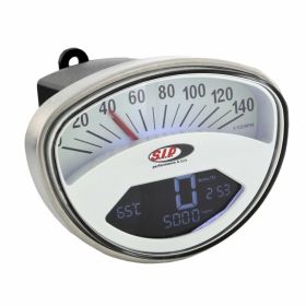 SIP 2.0 Digital/Analog Geschwindigkeitsmesser/Drehzahlmesser Weiß Edelstahl