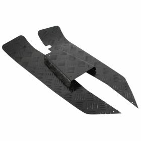 Pedane mandorlate SIP in alluminio laccato nero con superficie Quartetto Riffel