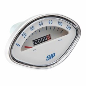 Contachilometri SIP 098473 conchiglia 120 km/h bianco cifre blu 112x69 mm