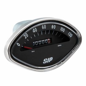 SIP 99008 Geschwindigkeitsmesser Gehäuse 120 km/h Schwarz und Chromrahmen