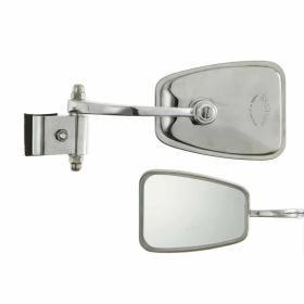 SIP Left Mirror HALCYON CLAMP ON 100 mm in polished steel/aluminum