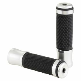 Poignées de guidon SIP 24/24 mm en aluminium anodisé argenté longueur 125 mm