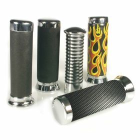 Poignées en métal SIP Chrome pour guidon de 24 mm longueur de 130 mm avec joint torique