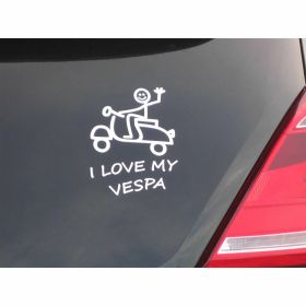 Sticker I Love My Vespa 150x105 mm