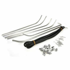 Set listelli pedana alluminio e gomma argento/nero con kit rivetti e terminali