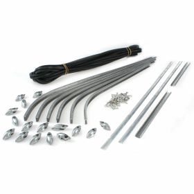 Listelli pedana alluminio e gomma argento/nero con kit rivetti e terminali