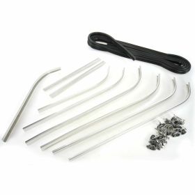 Set listelli pedana alluminio e gomma argento/nero con rivetti e terminali