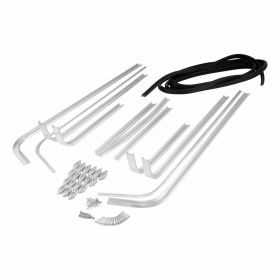 Set listelli pedana alluminio e gomma argento/nero con rivetti e terminali