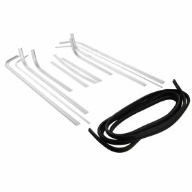 Set listelli pedana alluminio e gomma argento/nero con rivetti e terminali