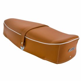Selle classique SIP marron/orange RAL 8023 avec garniture blanche sans serrure avec sangle