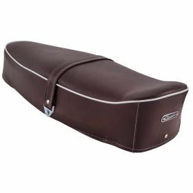 SIP Classic Sitz vintage braun und schokoladenbraun mit weißer Paspelierung und Nähten