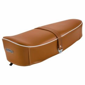 SIP Classic Seat marron/orange RAL 8023 avec passepoil blanc sans serrure avec sangle
