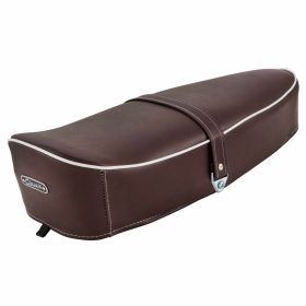 Selle SIP Classic vintage marron et chocolat avec passepoil blanc sans serrure ni sangle