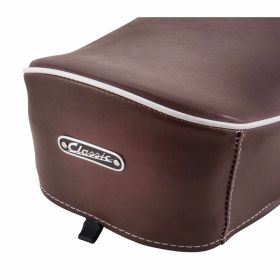 Selle SIP Classic vintage marron et chocolat avec passepoil blanc sans serrure ni sangle