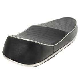 Selle de sport matelassée noire SIP pour scooter 80 mm avec bord en chrome
