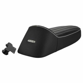 Siège de sport matelassé noir Ancelotti MKII avec passepoil gris et emblème A.REJNA