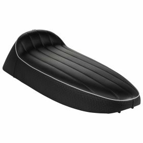 Siège de sport matelassé noir Ancelotti MKII avec passepoil gris et emblème A.REJNA