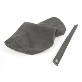 Copertura sella grigio polvere RAL 7037 con cinghia e bordino in gomma