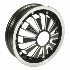Cerchione Racing 2.10x10 acciaio nero opaco bordo lucido PCD 5/220mm
