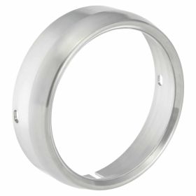 SIP CNC Round Headlight Bezel 130 mm in Silver Aluminum with LED