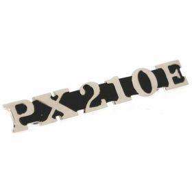 Plaque de capot gauche VESPTEC PX210E 157x18 mm Aluminium Noir/Blanc