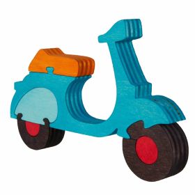 Holz-Scooter-Puzzle 7 Teile 200x122mm für Kinder ab 12 Monaten Hergestellt in Italien
