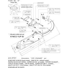 Site 0701 échappement complet approuvé pour KYMCO YUP 50
