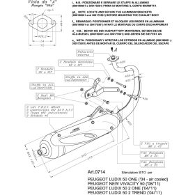 Système d'échappement complet Sito 0714 approuvé pour PEUGEOT KISBEE
