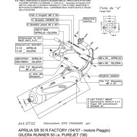Marmitta completa Sito 0732 omologata per APRILIA SR 50 R FACTORY