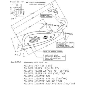 Silencieux SitoPlus 0265 homologué pour PIAGGIO FLY 125