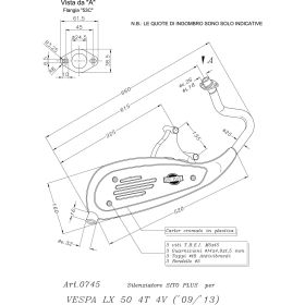 SitoPlus 0745 échappement complet approuvé pour VESPA LX 50 4T