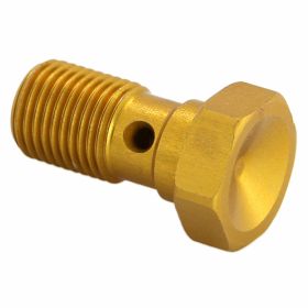 M10x1 mm Entlüftungsschraube SPIEGLER aus anodisiertem goldfarbenem Aluminium