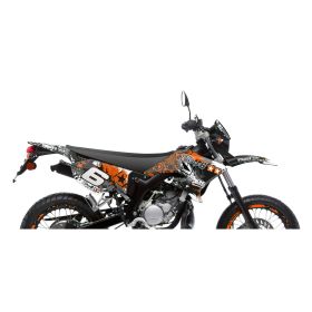 KIT ADESIVI CARENE 9 PEZZI STAGE6 ARANCIO BIANCO YAMAHA DT 50 / MBK X-LIMIT