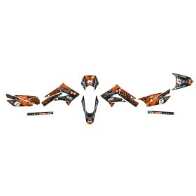KIT ADESIVI CARENE 18 PEZZI STAGE6 ARANCIO NERO DERBI X-TREME / X-RACE 2010 / 17