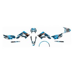 MOTOCROSS STICKERS STAGE6 18 PIECES BLEU