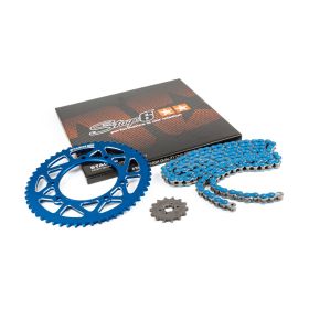 Kit Trasmissione STAGE6 ALU Blu Pignone 13 Corona 53 Passo 420 DERBI DRD PRO