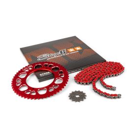 KIT TRASMISSIONE STAGE6 ALU ROSSO PIGNONE 14 CORONA 53 PASSO 420 APRILIA SX 50
