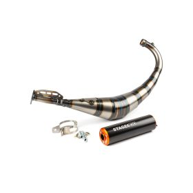 MARMITTA STAGE6 STREETRACE CNC ARANCIO NERO DERBI / AM6 PASSAGGIO BASSO OMOLOGATA